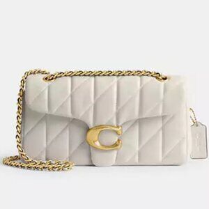 NWT ✅ COACH Tabby Shoulder Bag 26 With Pillow Quilting CP150 CHALK / GOLD ⭐️ NWT